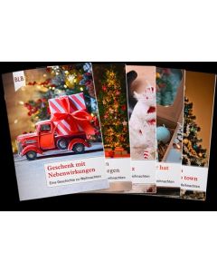 5 versch. neue Grußkarten mit Weihnachtsgeschichte, Bibelvers und Hülle (BLB) 
