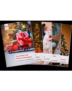 5 versch. neue Grußkarten mit Weihnachtsgeschichte, Bibelvers und Hülle (BLB) 
