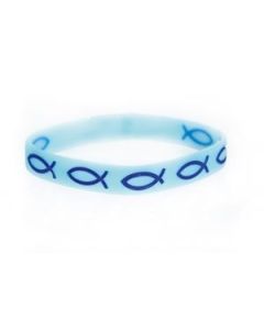 Armband "Fische" hellblau/fluoreszierend