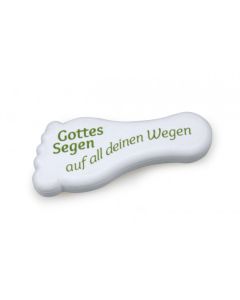 Radiergummi Fuß "Gottes Segen auf all deinen Wegen"