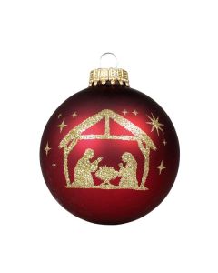 Christbaumkugel bordeaux 'Krippe'