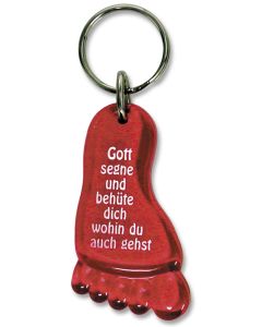 Schlüsselanhänger 'Fuß' rot