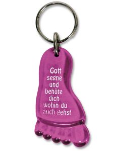 Schlüsselanhänger 'Fuß' pink