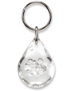 Schlüsselanhänger "Tropfen" - transparent