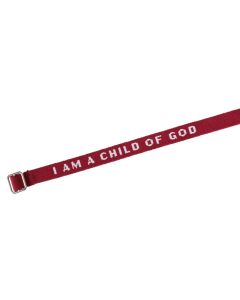 Armband "I Am a child of God" - dunkelrot