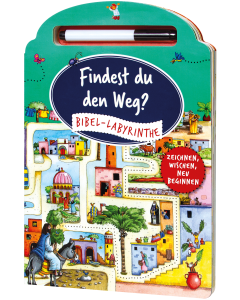 Findest du den Weg? Bibel-Labyrinthe: Zeichnen, wischen, neu beginnen - Anita Schalk (Uebersetze) / Gill Guile (Illustr.) | CB-Buchshop - 3D