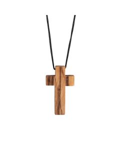 Anhänger 'Kreuz'  aus Olivenholz mit Band