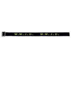 Armband WWJD schwarz-neon-gelb