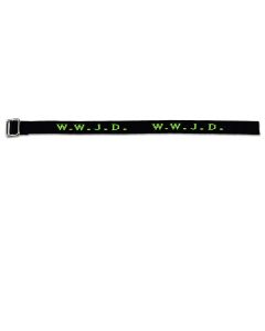 Armband WWJD schwarz-neon-grün