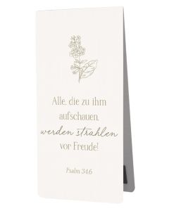 Magnetlesezeichen 'Alle, die zu ihm aufschauen, werden strahlen vor Freude!'