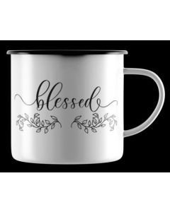 Emaille-Becher 'blessed'