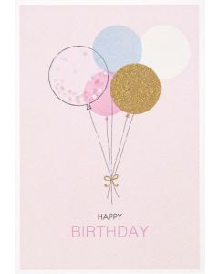 Faltkarte "Happy Birthday" - Luftballons