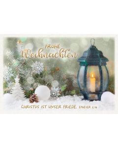 Postkartenserie "Frohe Weihnachten" - Laterne 10 Stk.