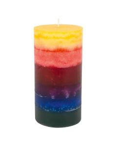 Regenbogenkerze Stumpenform - 15cm