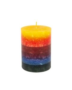 Regenbogenkerze Stumpenform - 7,5cm