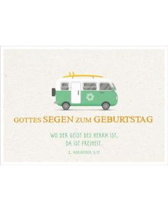 Postkartenserie "Gottes Segen zum Geburstag/Bulli" 12 Stk.