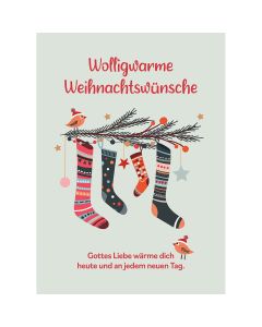 Fensterbild-Postkarten: Wolligwarme Weihnachtswünsche, 4 Stück