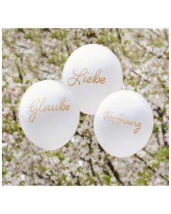 Luftballons "Glaube Liebe Hoffnung" 12er Pack