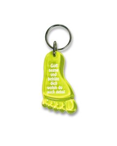 Schlüsselanhänger 'Fuß' gelb