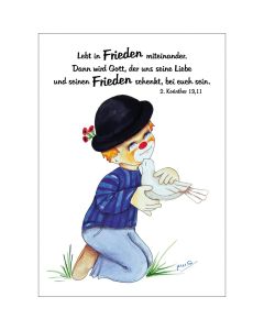Postkarte 4 Ex.- Lebt in Frieden miteinander