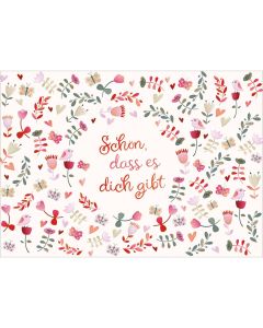 Postkarte 4 Ex.- Schön, dass es dich gibt