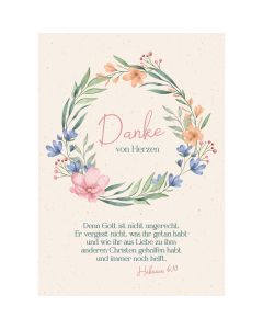 Postkarte 12 Ex.- Danke von Herzen