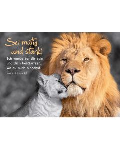Postkarte 4 Ex.- Sei mutig und stark!