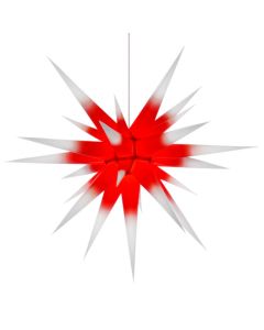 Herrnhuter Papier Stern I8 80 cm weiß mit rotem Kern