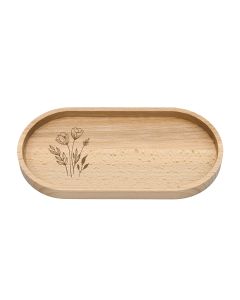 Holztablett Blumen und Gräser