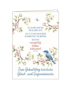 Faltkarte Zum Geburtstag herzliche Glück- und Segenswünsche