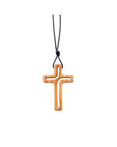 975181 Halskette mit Anhänger Kreuz aus Olivenholz | CB Buchshop