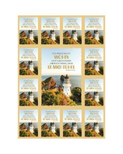 Aufkleber-Grußkarte 12 Ex.- Ich weiß nicht, wohin mich Gott führt