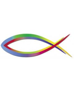 Aufkleber 'Fisch' Regenbogen transparent