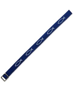 Armband Ichthys-Fisch gewebt, royalblau