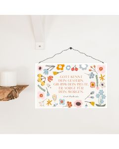 7185097 Holzschild groß - Gott kennt dein Gestern | CB Buchshop