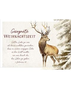 Postkartenserie "Gesegnete Weihnachtszeit"/Hirsch 12 Stk.