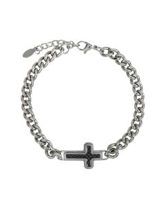 6496146-Herren-Gliederarmband mit Kreuz | CB Buchshop
