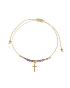 6496147-Textil-Armband mit Perlen und Kreuz | CB Buchshop