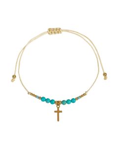 6496148-Textil-Armband mit Perlen und Kreuz | CB Buchshop