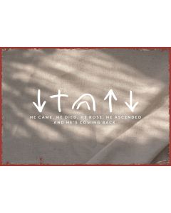 7183139 Metallschild klein - Came, died, rose, ascended, coming | CB Buchshop