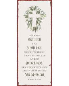 7184158 - Metallschild lang - Der Herr segne dich (Kreuz, aquarell) | cb-buchshop.de