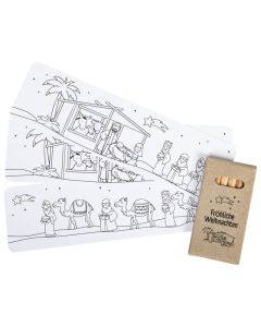 Lesezeichen 'Krippe' Set + Buntstifte