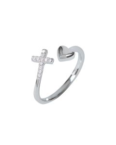 6496622-Ring Kreuz Herz | CB Buchshop